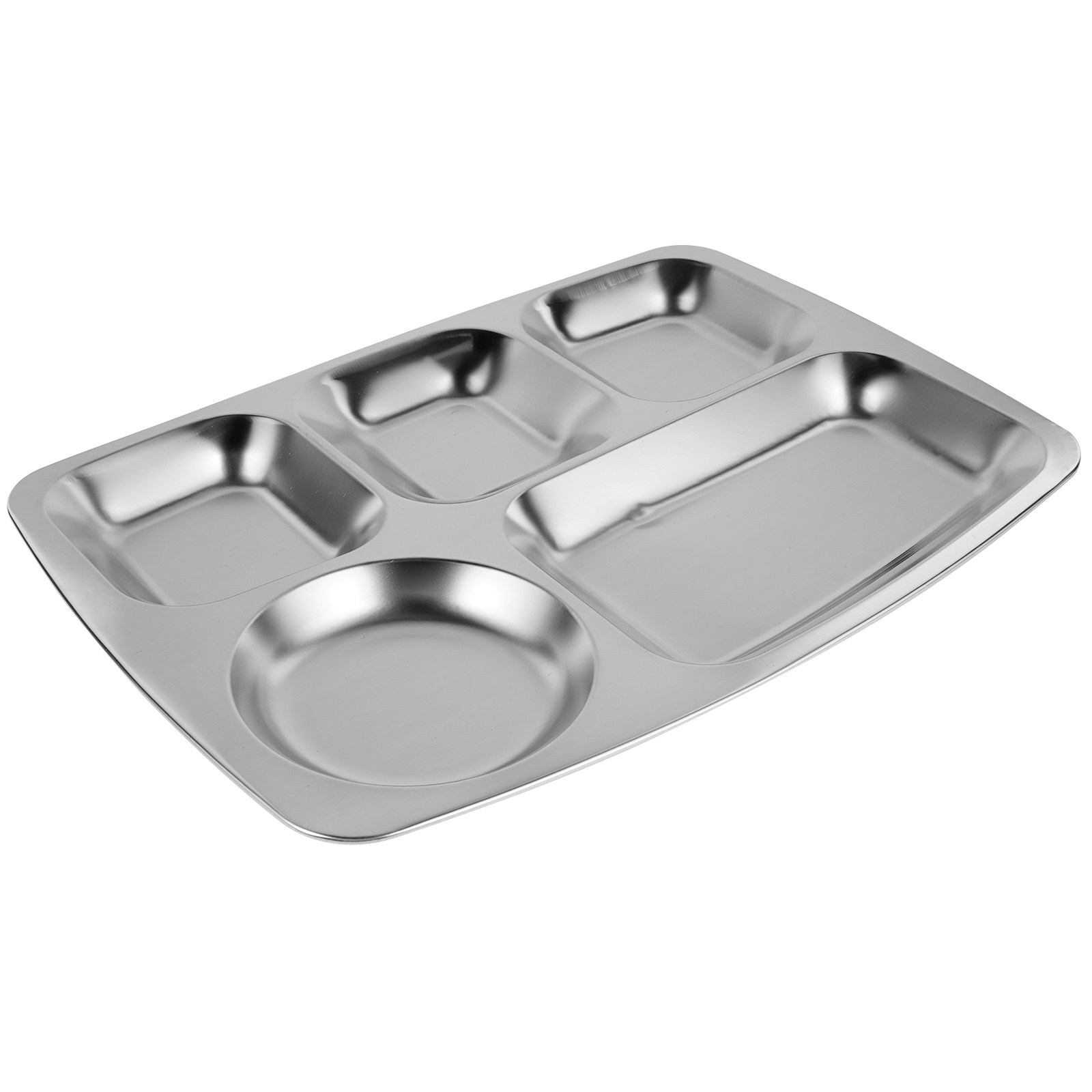 Nutrition & Fitness Hub Photos - Stainless Steel Divided Food Plate 5-Grid