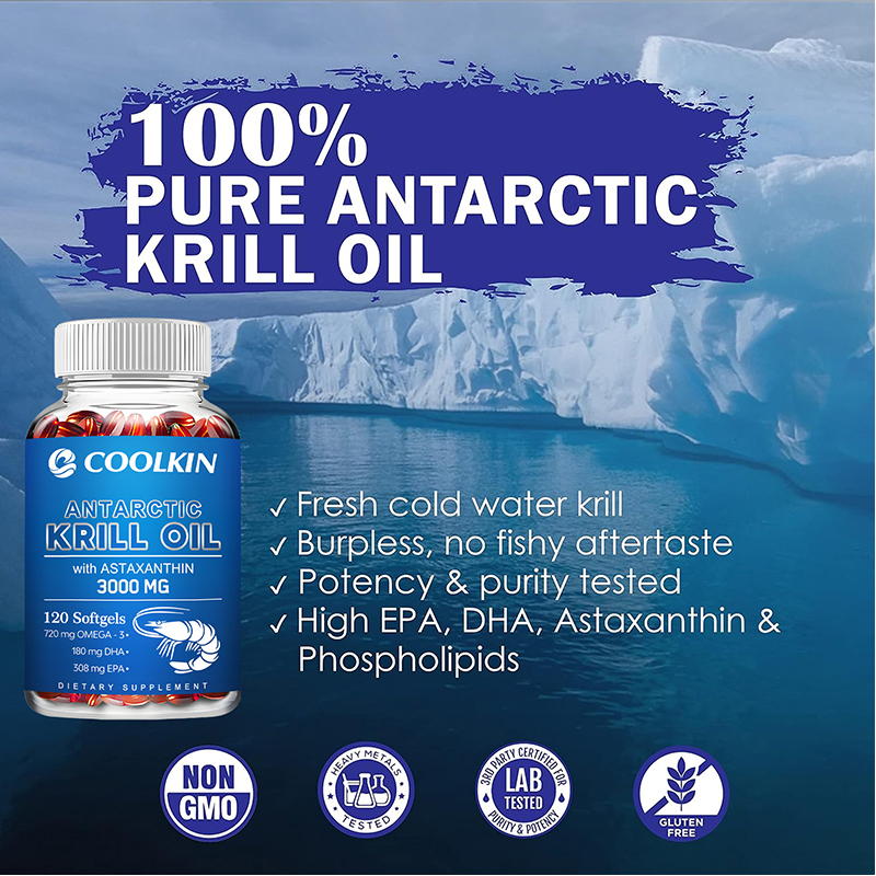 Antarctic Krill Oil 3000mg - O - Omega 3 Fish Oil บทวิจารณ์และราคา