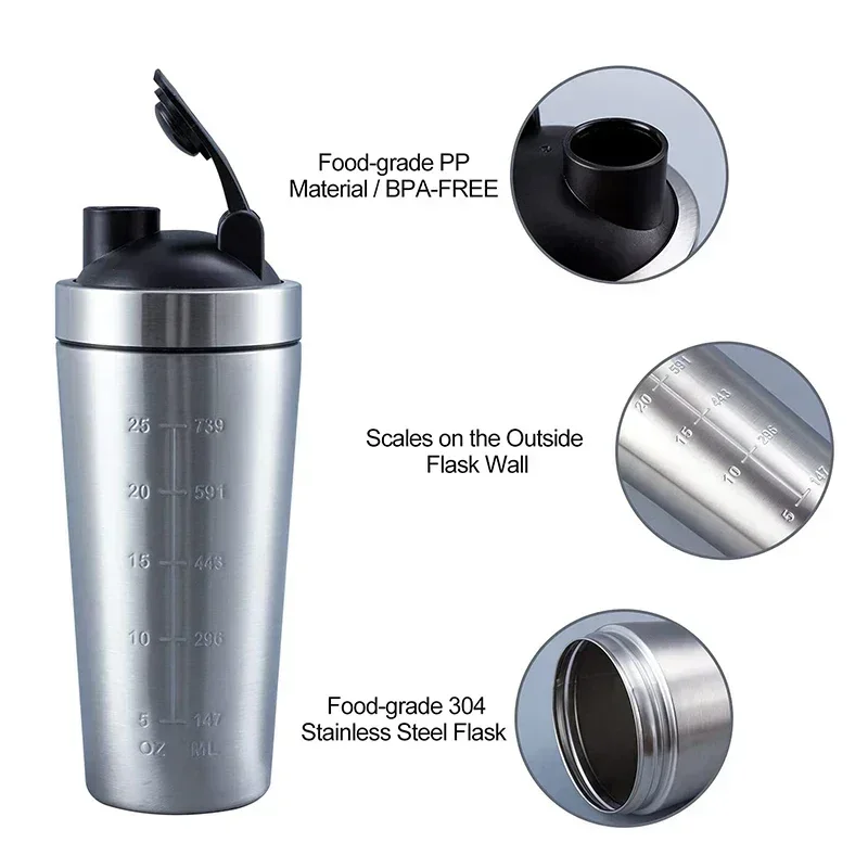 Stainless Steel Protein Shaker - Nutrition And Fitness บทวิจารณ์และราคา