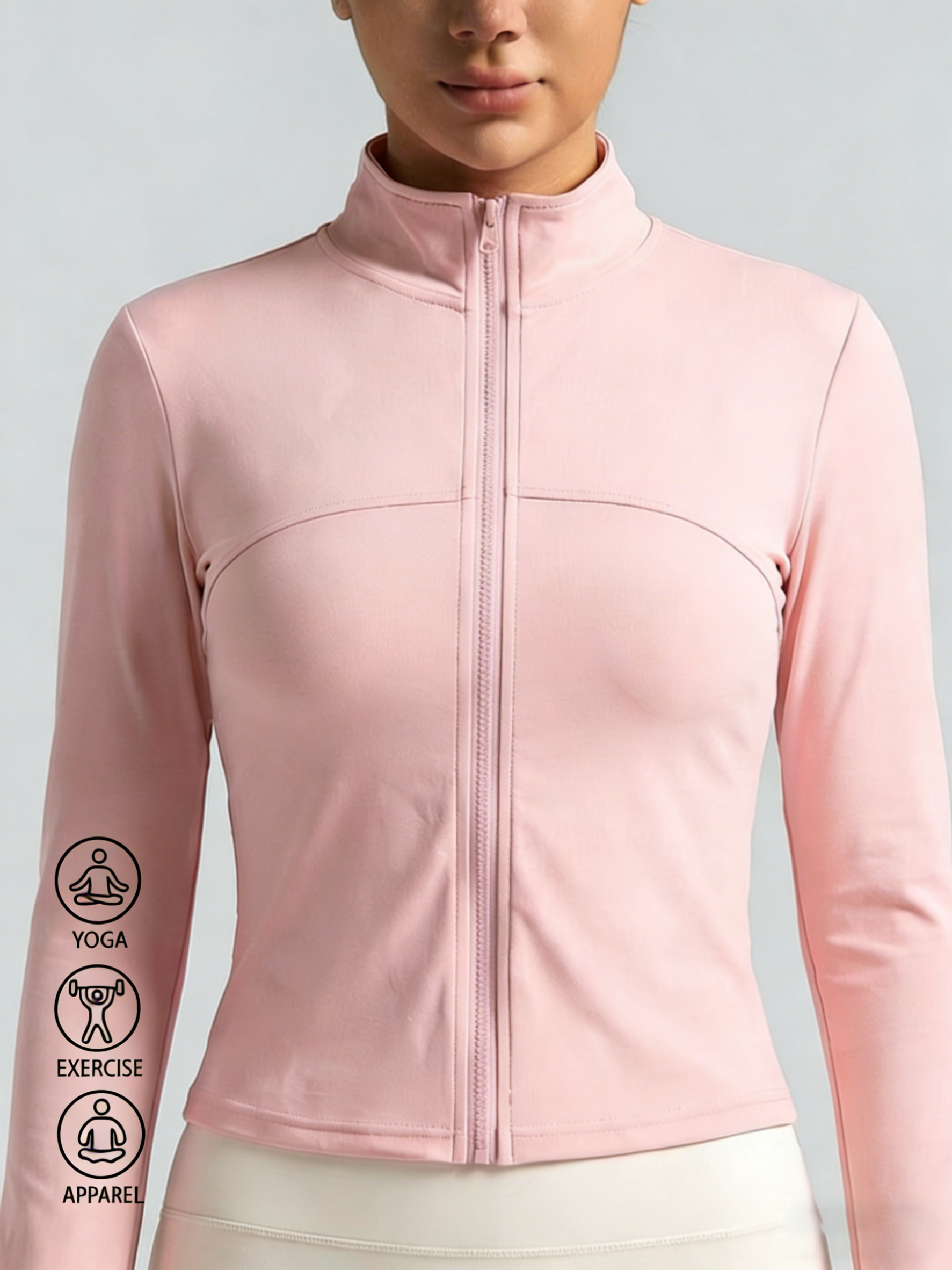 New Women Light pink Yoga Coat - Fitness & Nutrition Lab บทวิจารณ์และราคา