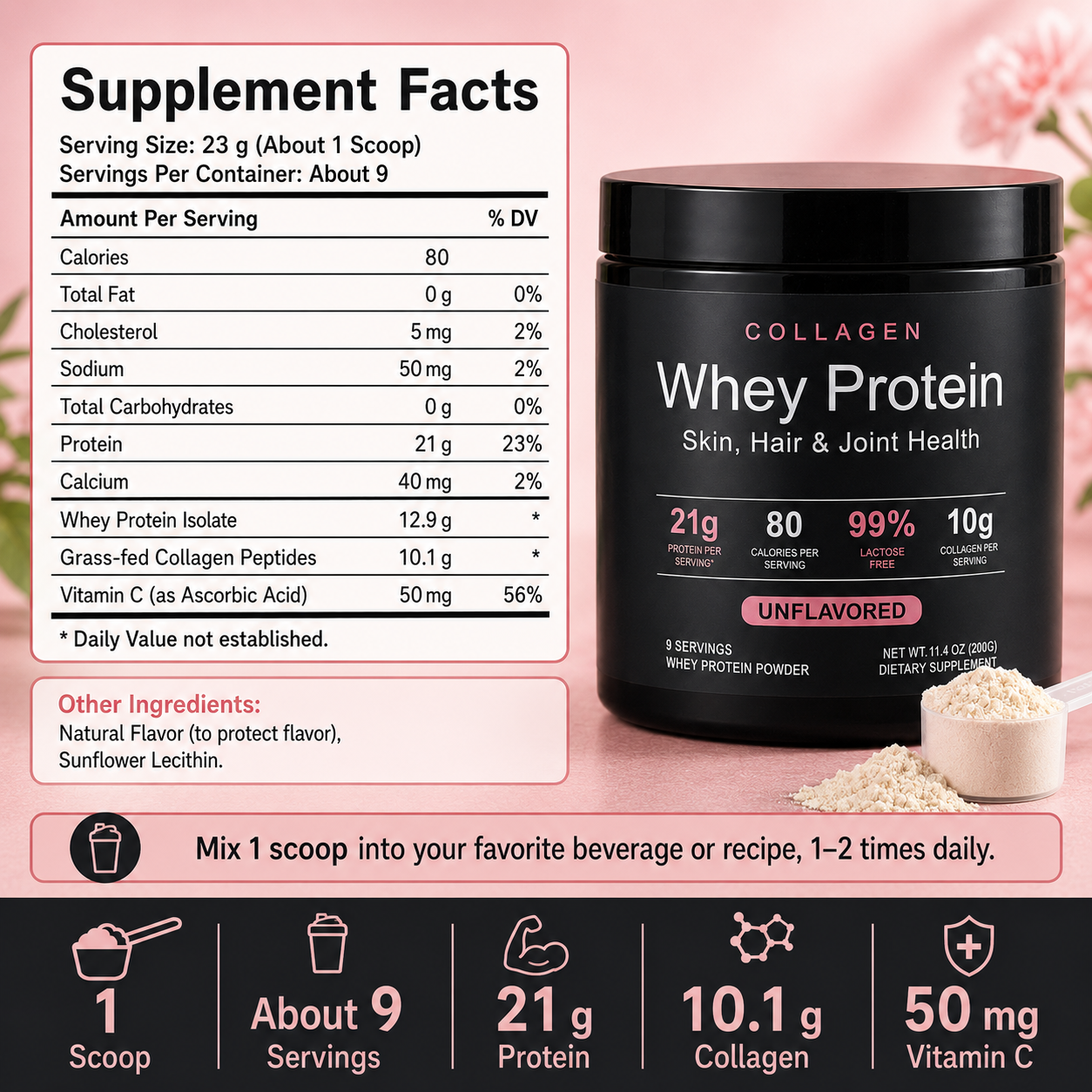 Collagen Whey Protein Powder 2 - Nutrition And Fitness บทวิจารณ์และราคา