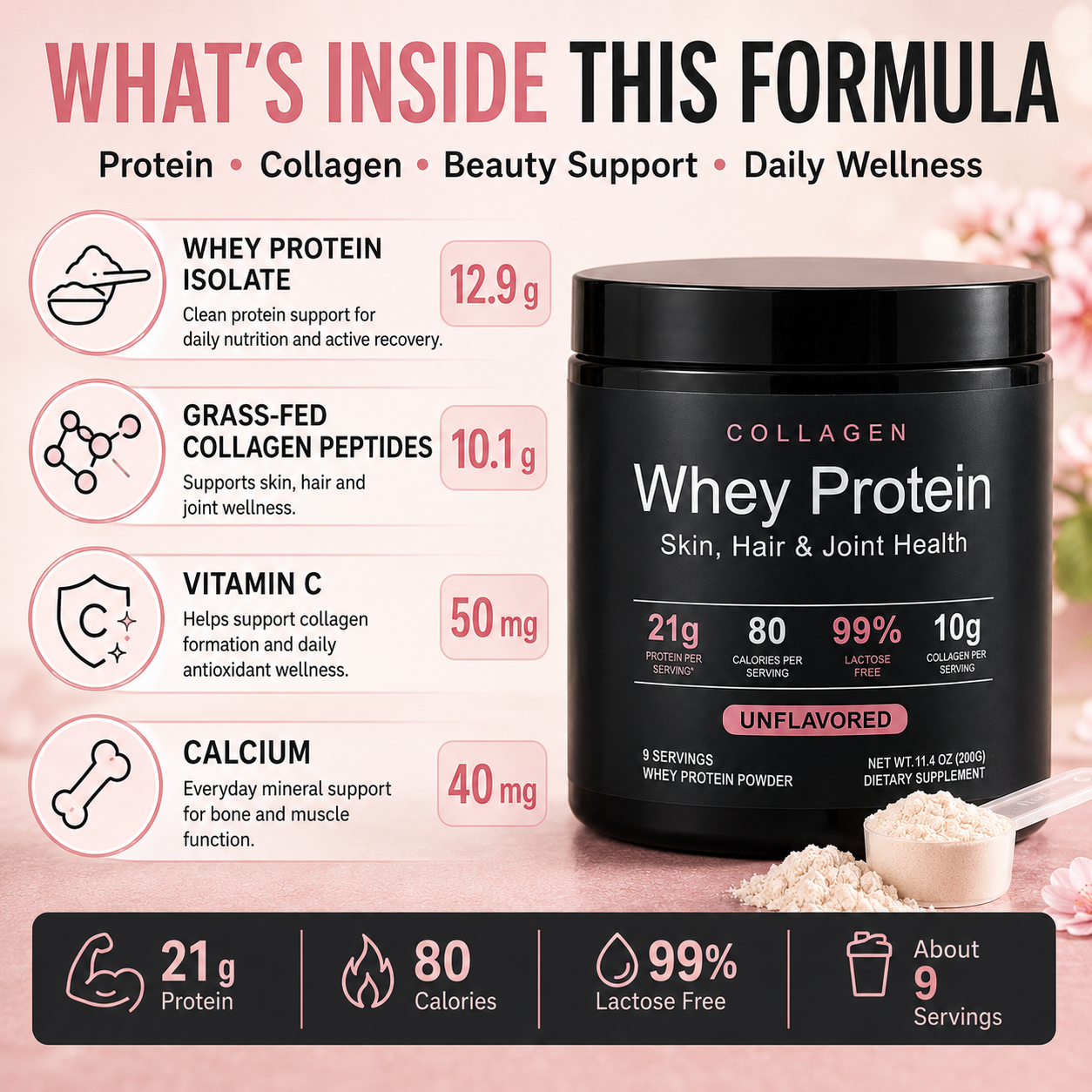 Collagen Whey Protein Powder 2 - Nutrition And Fitness บทวิจารณ์และราคา