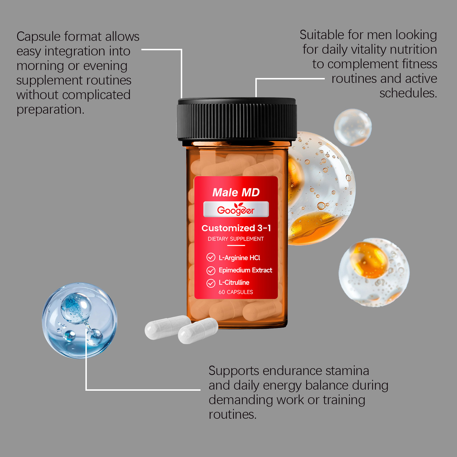 GOOGEER Men's Health Capsules  - Nutrition Fitness Supplements บทวิจารณ์และราคา