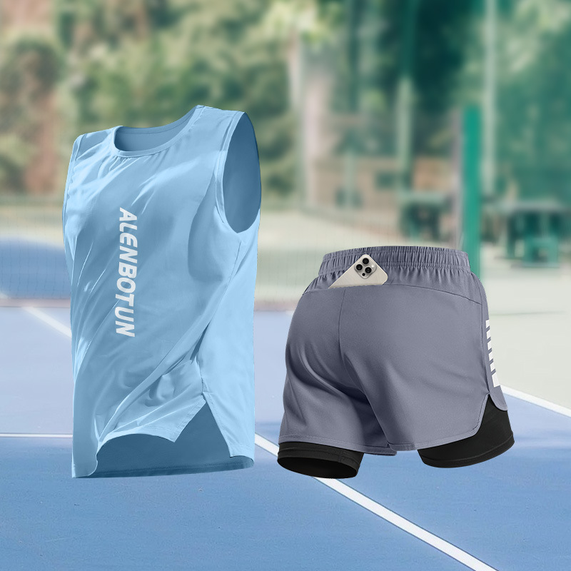 Men Running Sports Set Summer  - Fitness & Nutrition Lab บทวิจารณ์และราคา