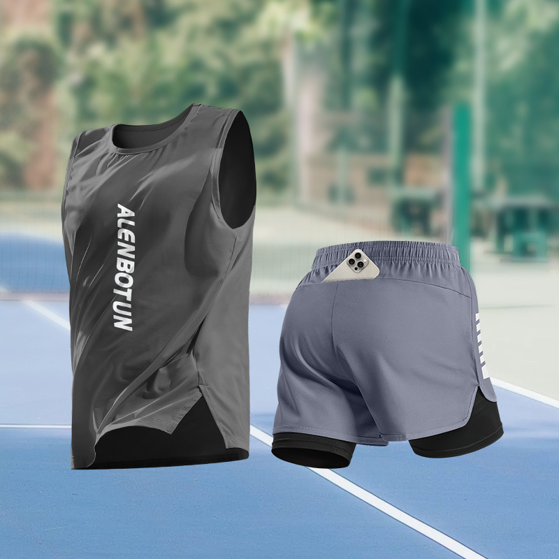 Men Running Sports Set Summer  - Fitness & Nutrition Lab บทวิจารณ์และราคา