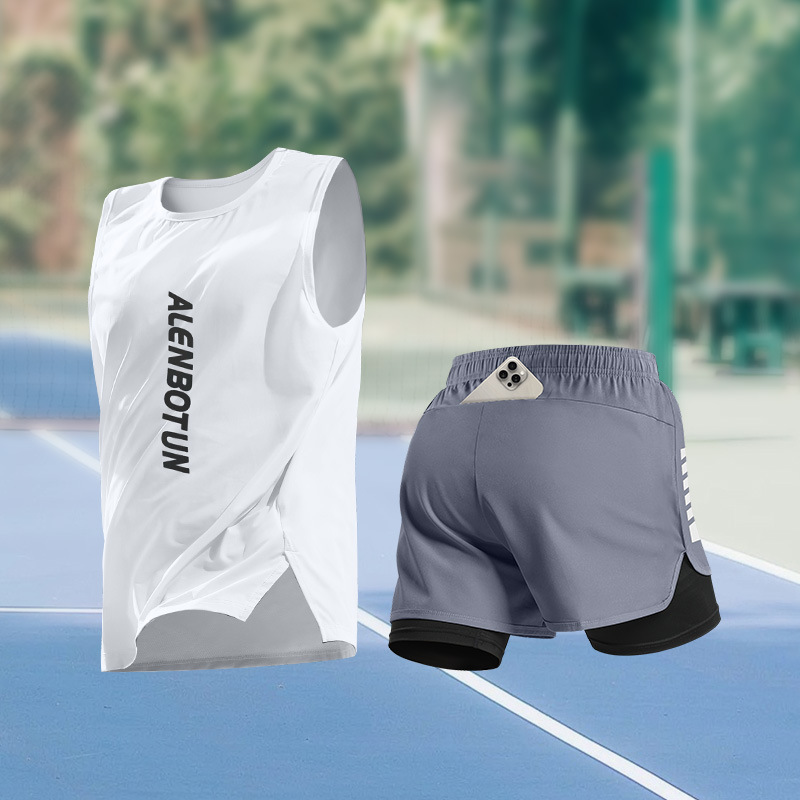 Men Running Sports Set Summer  - Fitness & Nutrition Lab บทวิจารณ์และราคา