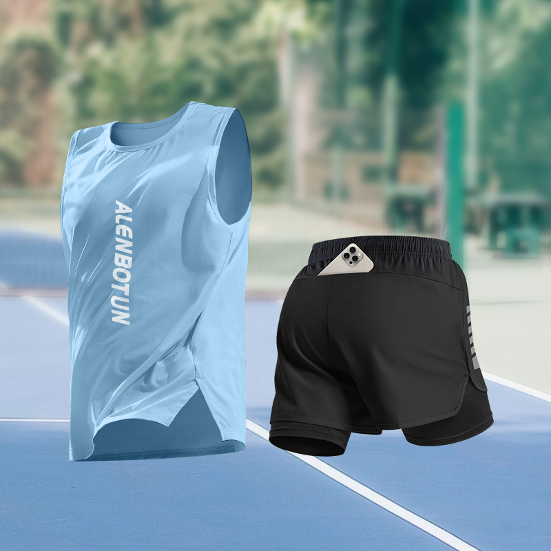 Men Running Sports Set Summer  - Fitness & Nutrition Lab บทวิจารณ์และราคา