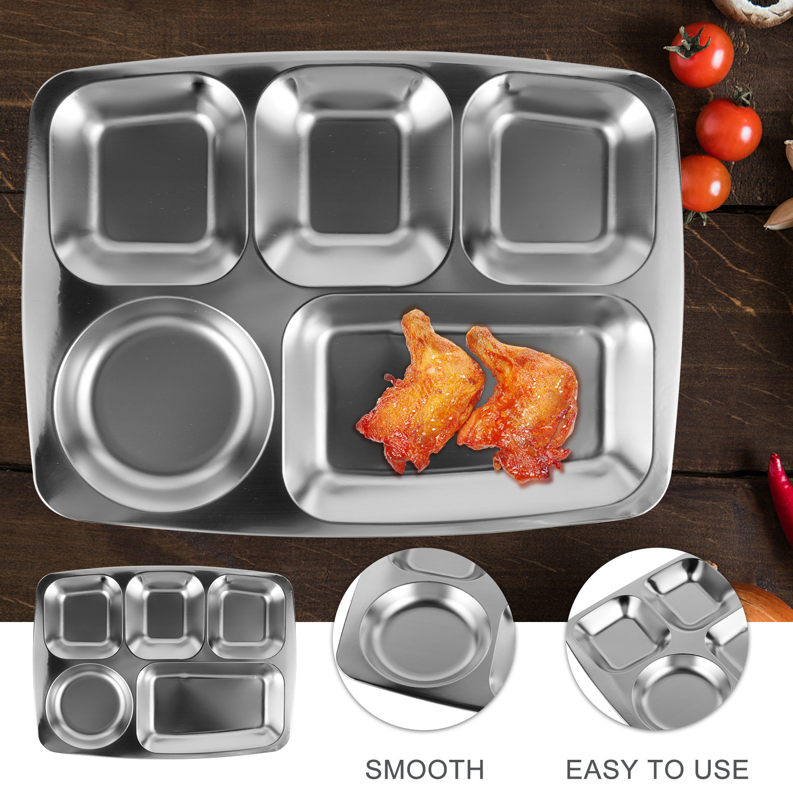Stainless Steel Divided Food P - Nutrition & Fitness Hub Photos บทวิจารณ์และราคา