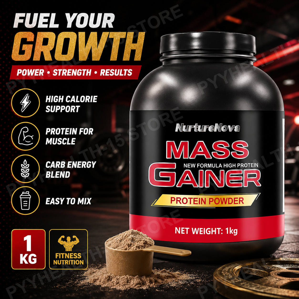 Mass Gainer Protein Powder 1kg - Nutrition And Fitness บทวิจารณ์และราคา